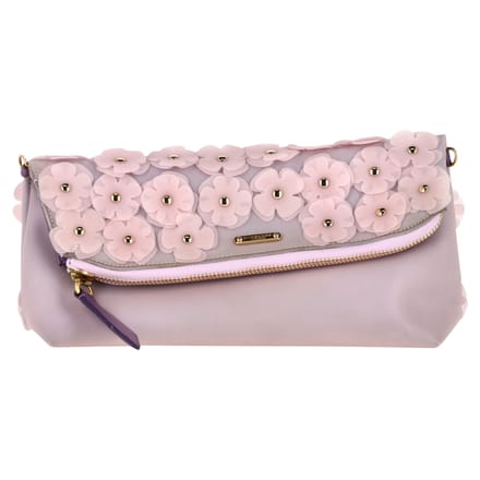 Burberry De Bloemblaadjes in Bloemen Pouch in Paarse Rubber