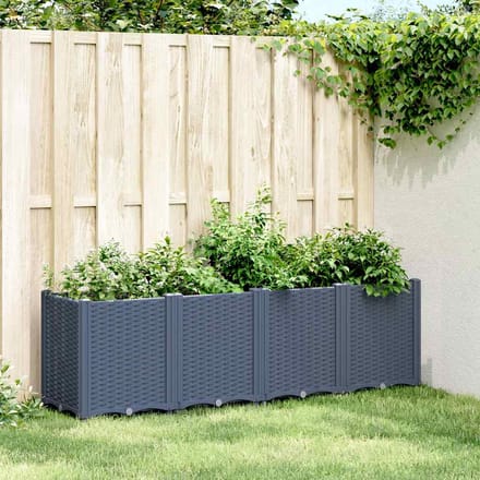 vidaXL - Plantenbak - 160x40x53 - cm - polypropeen - blauwgrijs