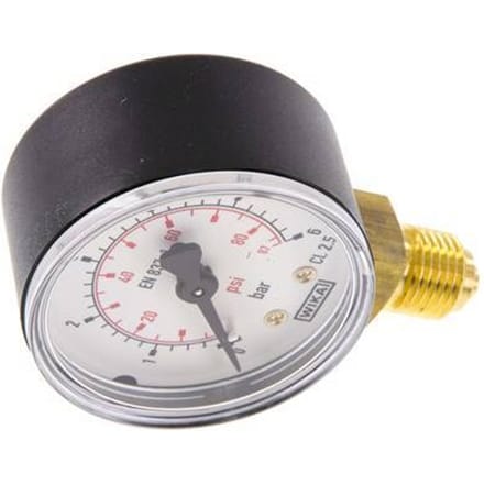 0..6 Bar Manometer Onderaansluiting Kunststof/Messing 50 mm Klasse 2.5