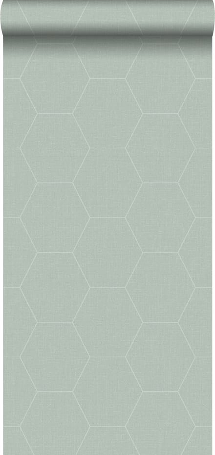 ESTAhome behang hexagon celadon groen - 53 cm x 10.05 m - 148750