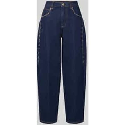 barrel fit jeans van puur katoen met strass-steentjes