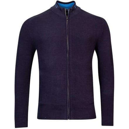 Baileys Vest Cardigan Zip Allover Structure Knit Navy / male