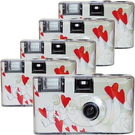 Wegwerpcamera Set - Bruiloftscamera - Feestelijke Momenten - Met Ingebouwde Flits - 5 Camera's - N.v.t.