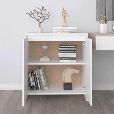 vidaXL - Dressoir - 70x41x75 - cm - bewerkt - hout - wit