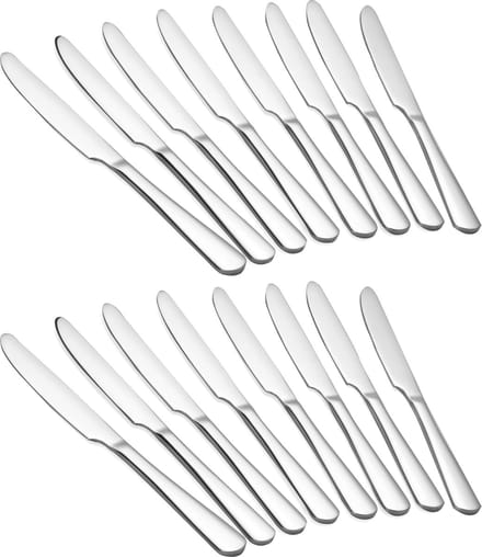 Alheco set van 16 tafelmessen - Messen - RVS - 23cm - Zilver