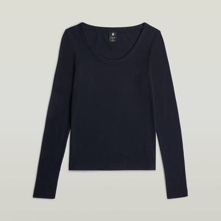 Dames-T-shirt met lange mouwen G-Star Slim Rib Open Neck
