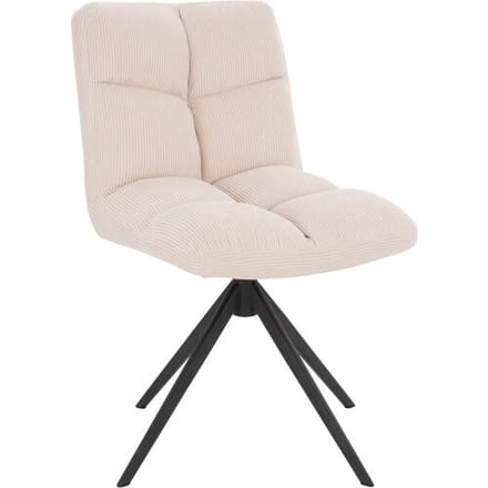 HOME DELUXE Set van 2 eetkamerstoelen Noda (Corduroy crème)