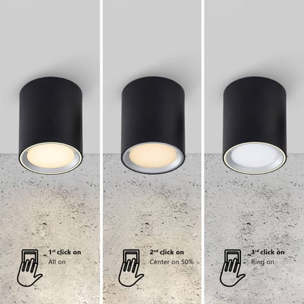 Nordlux Fallon Long Surface-downlight-3 step Moodmaker™ dimming-zwart/staal