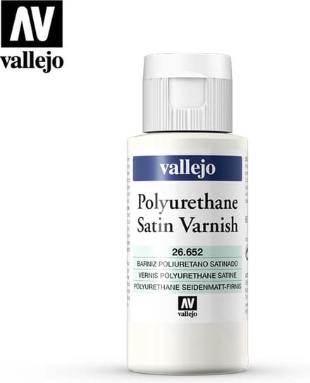 Vallejo Hobbyverf - 26652 Satin Polyurethane Vernis - 60ml Verf flesje - 60 ml