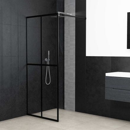 vidaXL - Inloopdouchewand - 80x195 - cm - transparant - gehard - glas