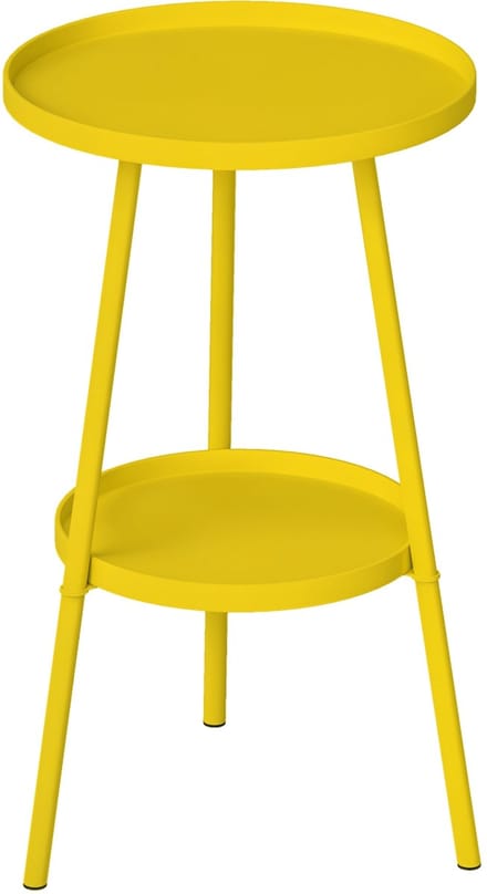 Outsunny bijzettafel voor op het terras - Metaal - 32x32x51cm - Geel