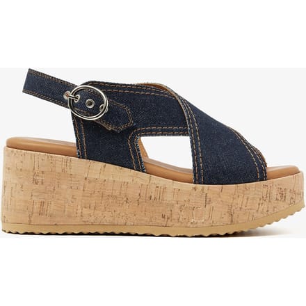 VIA VAI Sissel Capri Sandalen Dames - Denim - Blauw - Maat 42