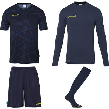 Uhlsport Prediction Goalkeeper Bundle Navy Fluo Yellow - Keepershandschoenen - Maat L