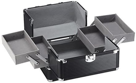 Designer Make-upkoffer en Sieradenvak - Zwart, 21 x 17 x 17 cm