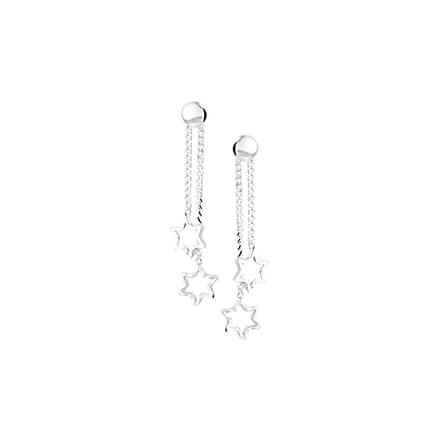 TFT Oorhangers  Ster Zilver Gerhodineerd Gediamanteerd