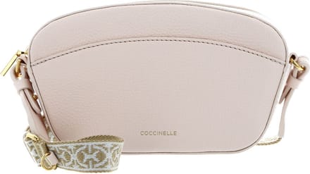 COCCINELLE Leren Schoudertas Enchanteuse Mini Bag Grained Leather Creamy Pink Roze