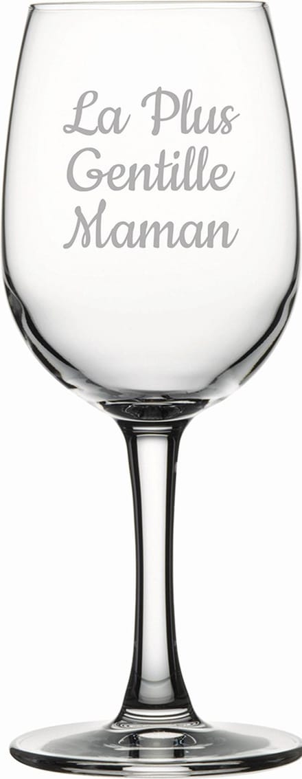 Witte wijnglas gegraveerd - 26cl - La Plus Gentille Maman