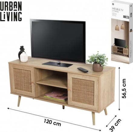 BALI TV MEUBEL MET 2 DEUREN 120x39xH56cm