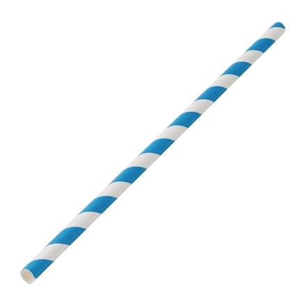 Utopia biologisch afbreekbare papieren rietjes blauw gestreept (250 stuks)