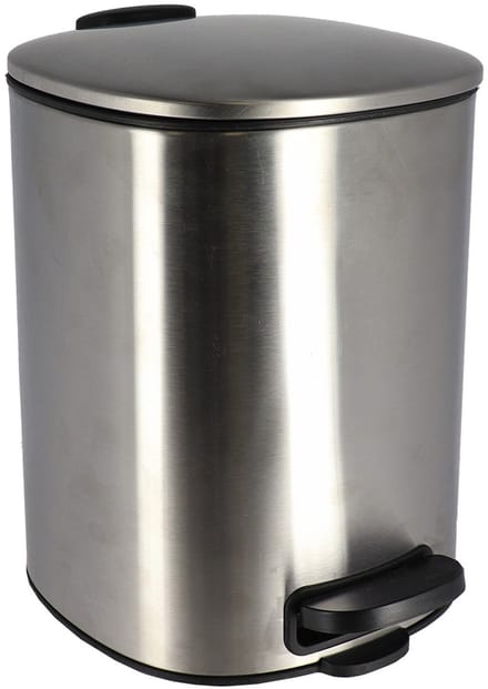 Tendance Badkamer prullenbak/pedaalemmer Elegance - soft close - chrome - 5 liter - metaal