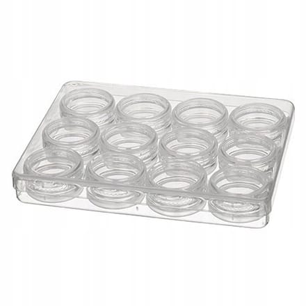SP06 Standaard Opbergdoos met 12 Ronde Schroefdop Potjes