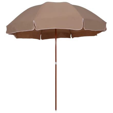 vidaXL - Parasol - met - stalen - paal - 300 - cm - taupe
