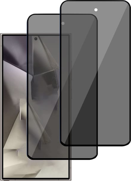 2x Privé Screenprotector geschikt voor Samsung Galaxy S24 Ultra - Privacy Beschermglas - Privacy Proteqt+