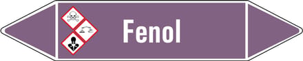Fenol leidingmarkering op vel - basen 75 x 17 mm - 8 per vel