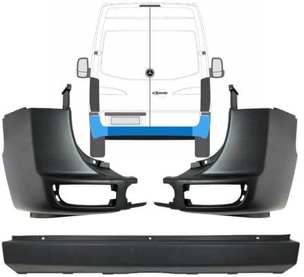 Achterbumper voor Volkswagen Crafter 2005-2017 / Set