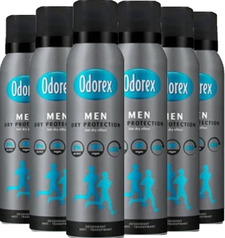Odorex Deospray Men - Dry Protection 150 ml - Voordeelverpakking 6 stuks