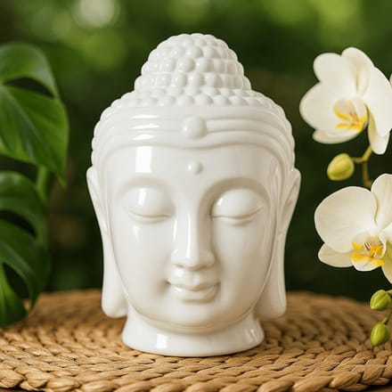 Aroma diffuser - Boeddha wit - 12cm