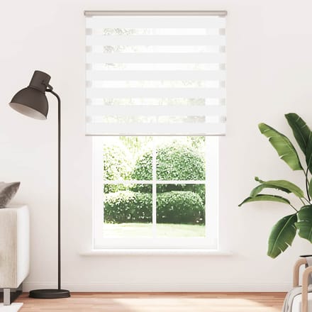 vidaXL Zebra rolgordijn 135x200 cm stofbreedte 130,9cm polyester wit