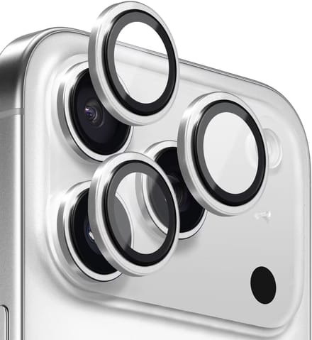 Mobile5 - Apple iPhone 17 Pro - Camera lens protector - Gehard glas - 9H Bescherming - Zilver