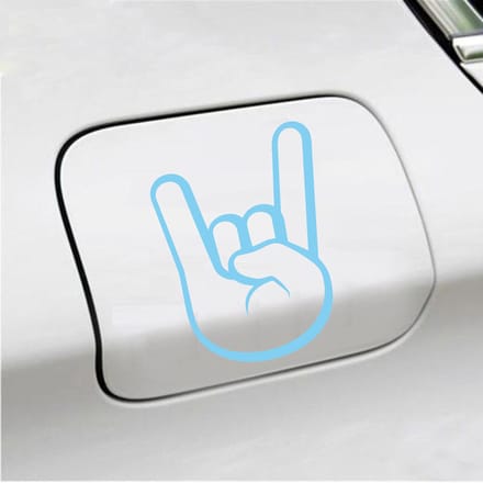 Bumpersticker - Rock N Roll - 12 X 9 - Licht Blauw