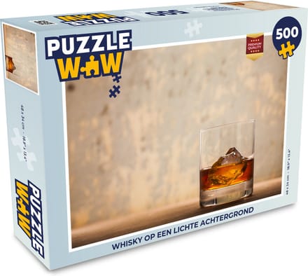 Puzzel Whisky op een lichte achtergrond - Legpuzzel - Puzzel 500 stukjes