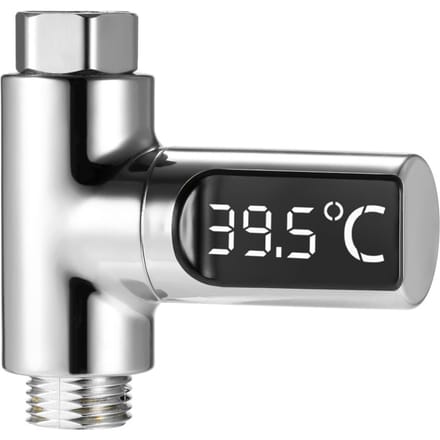 LED Digitaal 5~85°C Douchethermometer Zelfgenererend Realtime Waterstroom Temperatuurmonitor black