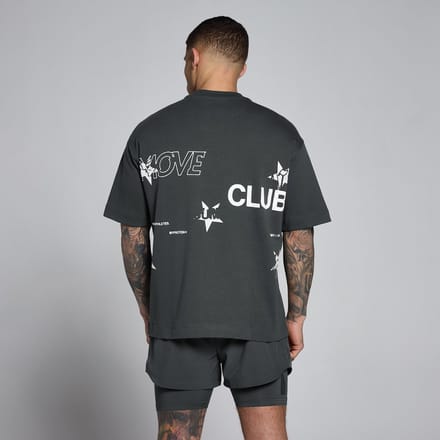 MP Men's Hybrid Graphic Oversized Cotton T-Shirt - Gewassen Zwart - S