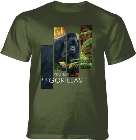 T-shirt Protect Gorilla Split Portrait Green S