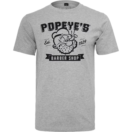 Merchcode Popeye - Barber Shop Heren Tshirt - S - Grijs