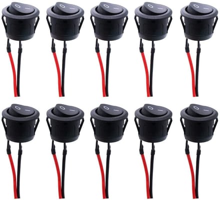 Dailygoody - 10 Pcs 12V SPST Rocker Switch - 10A/125V - Voor Auto, Boot en Off-Road