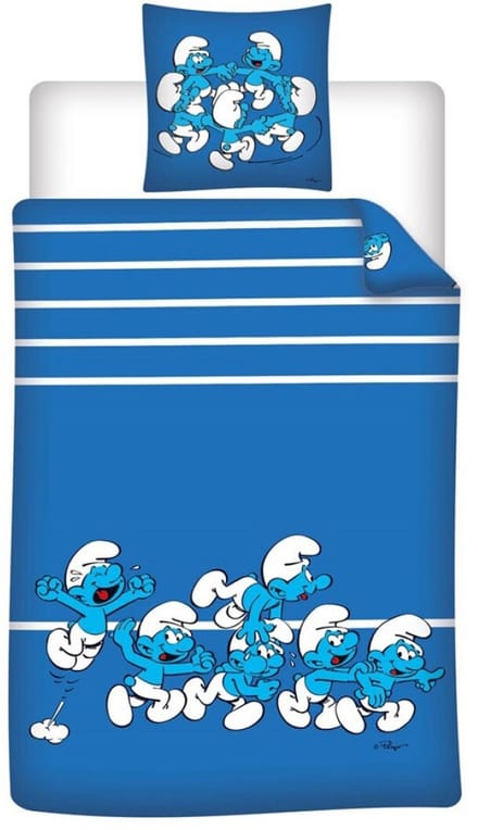 De Smurfen Dekbedovertrek Blue - 140 x 200 cm / 65 x 65 cm - polycotton