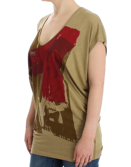 Costume National Groene bedrukte korte mouwen T-shirt