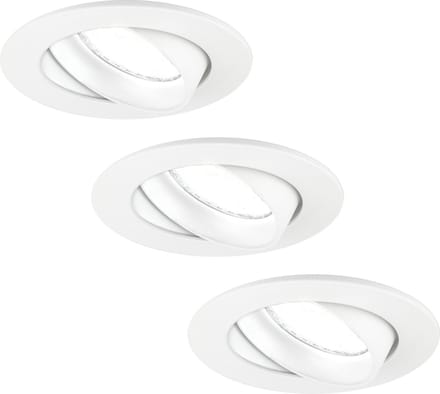 Ledvion - 3X LED Inbouwspot Rio - Wit - Dimbaar - 3W - 6500K - Ø85 mm