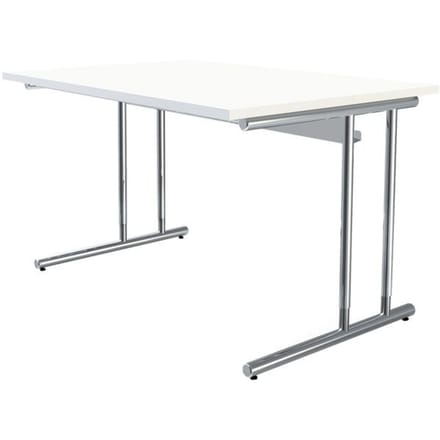 Bureautafel Toledo, in hoogte verstelbaar, rechthoek, C-poot-onderstel, breedte 1200 mm, wit