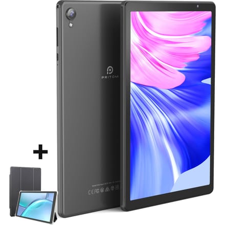 PRITOM Tablet 10 inch Android 14 32GB ROM 512GB uitbreidbaar, 2GB RAM Wi-Fi 6 Tablet PC met 1.6GHz Quad Core CPU, 10.1 inch