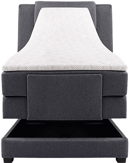 Vente-unique Boxspringbed stof antracietgrijs 100 x 200 cm