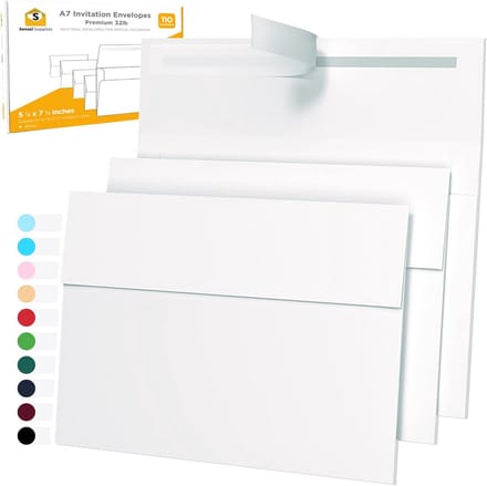Witte Uitnodigingsenveloppen 133x184mm - 110 stuks - Zelfklevend