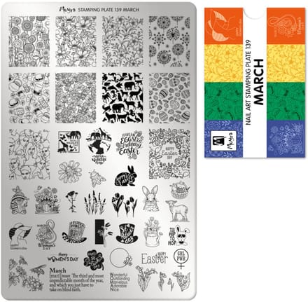 Moyra Stamping Plate 139 MARCH + Gratis Try-on Sheet