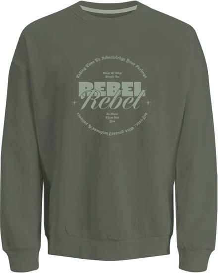 JJ Rebel Gray Crew Neck Sweater Heren - Maat S