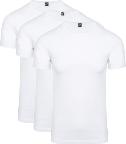 Alan Red Ottawa T-shirt Stretch Wit (3-Pack) - Maat S - Heren - T-shirt basis